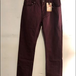 NWT 511 Levi’s/ slim fit/ plum colored jeans / 29x29 junior 18 reg